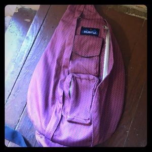 Gray elephant print & pink purple striped kavu s